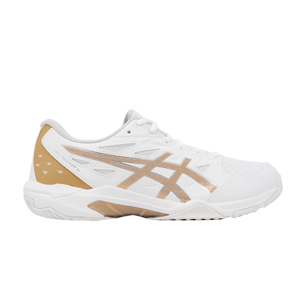 Asics Gel Rocket 11 2E Wide White Pure Gold