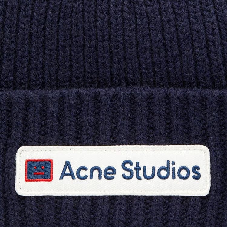 Acne Studios Logo Patch Wool Beanie Navy