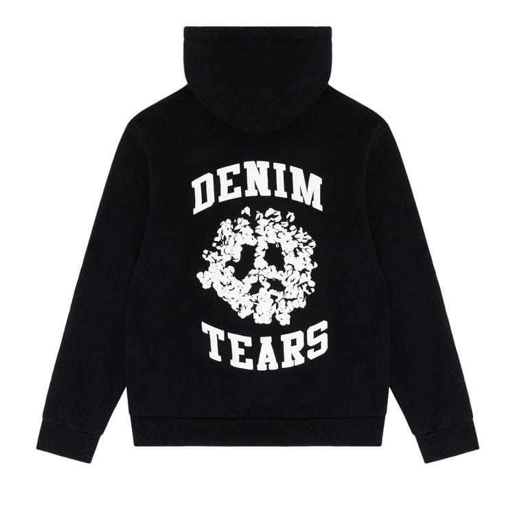 Denim Tears University Zip Hoodie Black/White