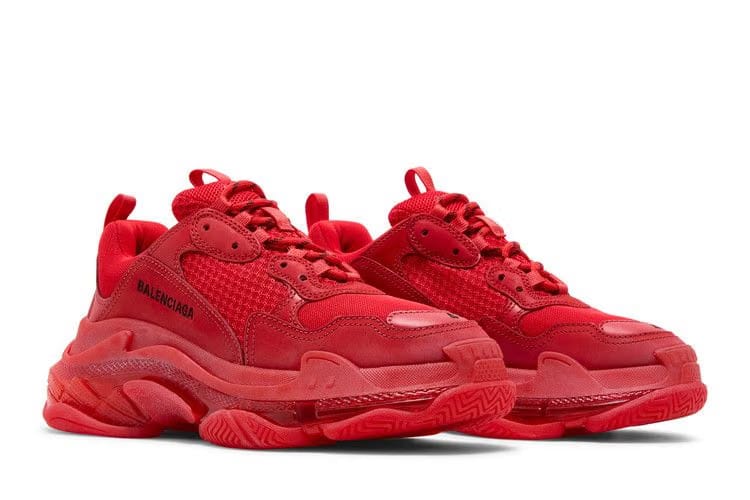 Balenciaga Triple S Sneaker Clear Sole - Red