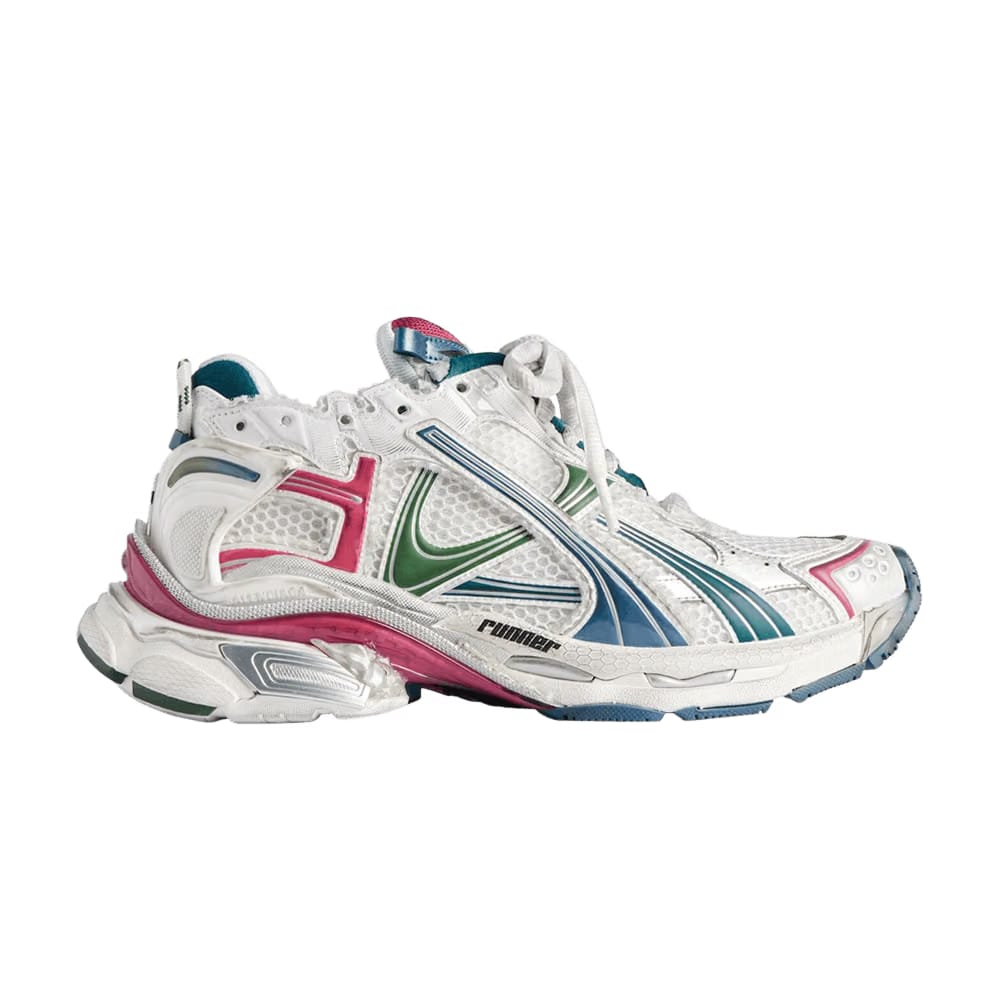 Balenciaga Runner White Dark Green Blue Pink