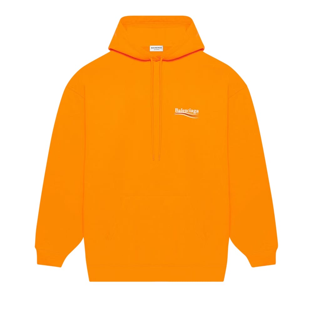 Balenciaga Political Campaign Medium Fit Hoodie Fluorescent Orange