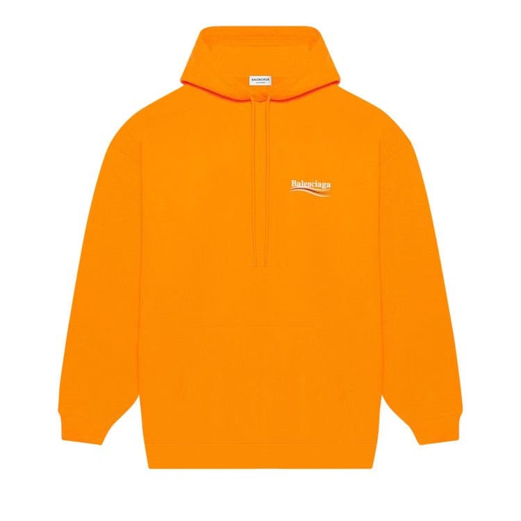 Balenciaga Political Campaign Medium Fit Hoodie Fluorescent Orange