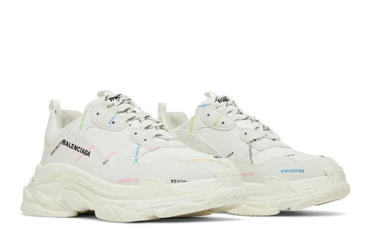 Balenciaga Triple S Sneaker Allover Logo - White Multi