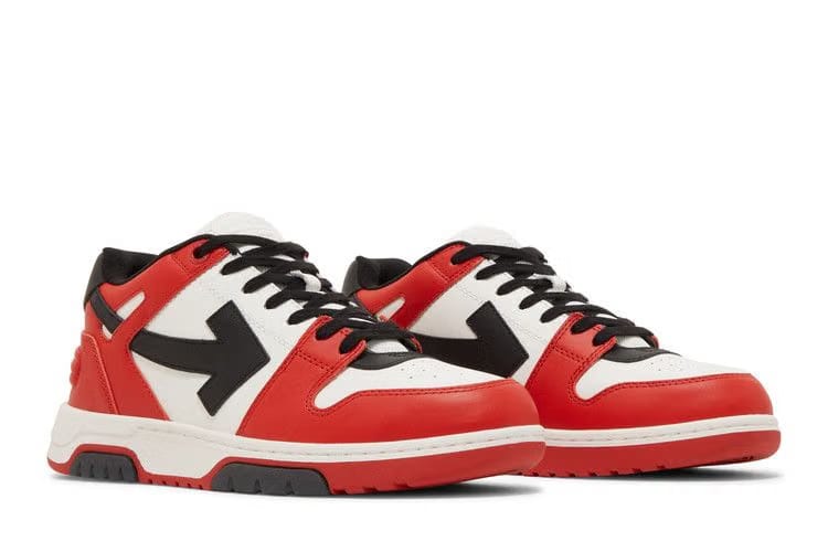 OFF-WHITE Out Of Office OOO Low Tops Black White Red