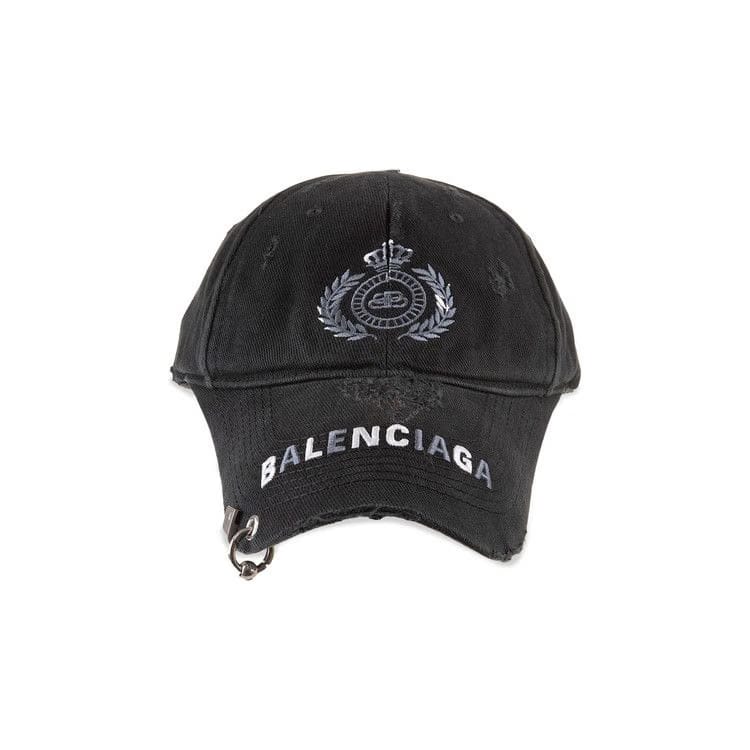 Balenciaga BB Laurel Destroyed Piercing Cap Black/White