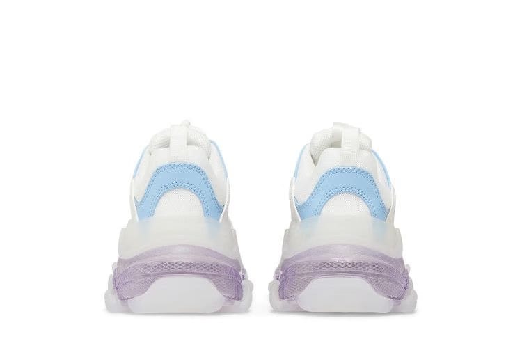 Balenciaga Triple S Clear Sole Leather Free Light Blue Grey Light Purple White (Women's)