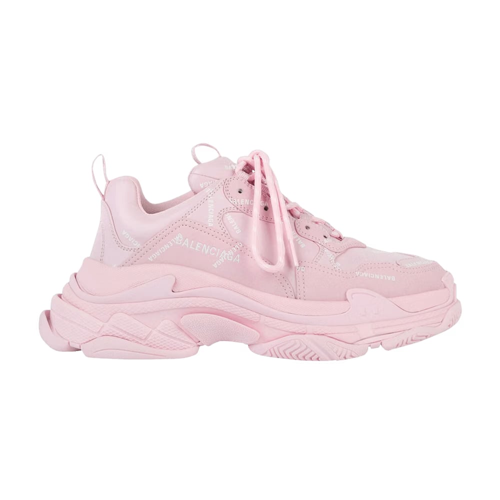 Balenciaga Triple S Sneaker Allover Logo - Light Pink