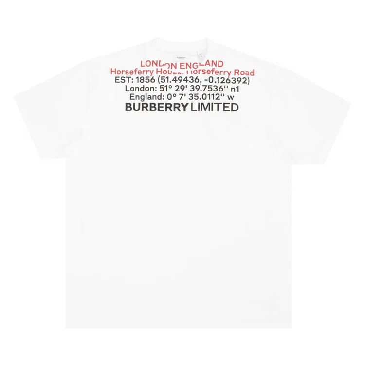 Burberry Shorts-Sleeve Design T-Shirt White