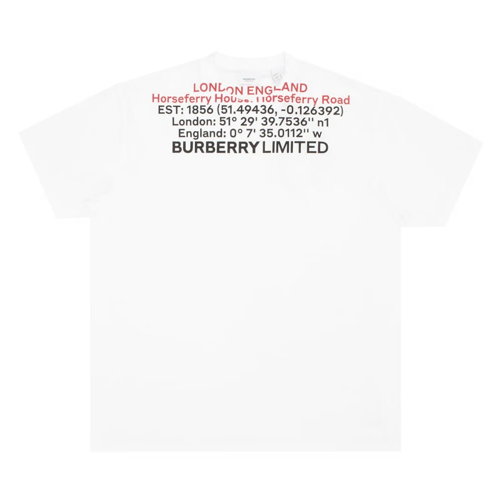 Burberry Shorts-Sleeve Design T-Shirt White