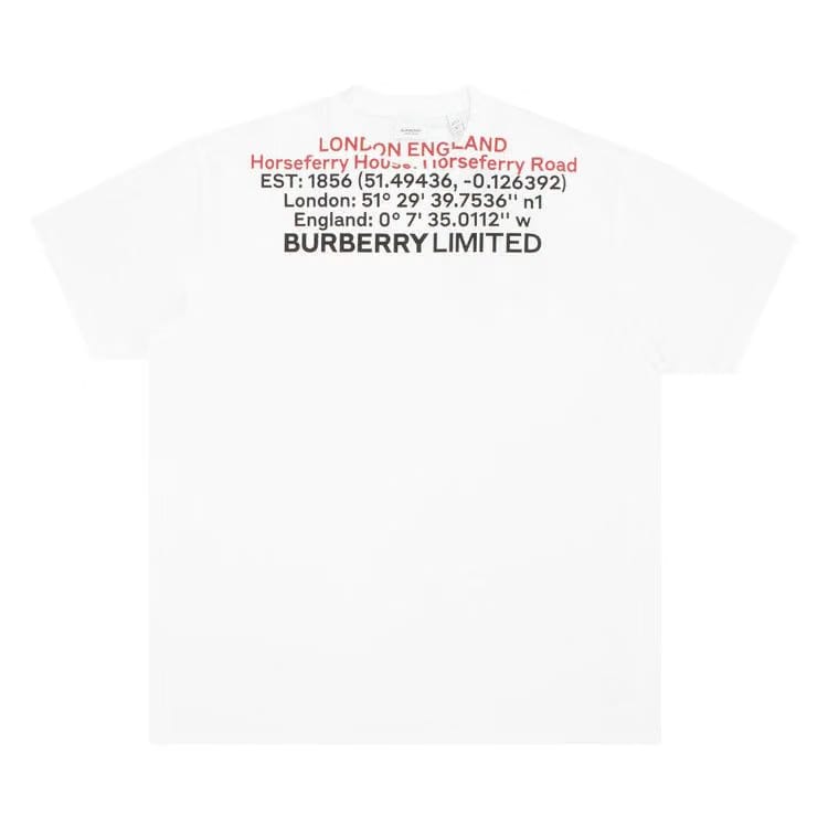 Burberry Shorts-Sleeve Design T-Shirt White