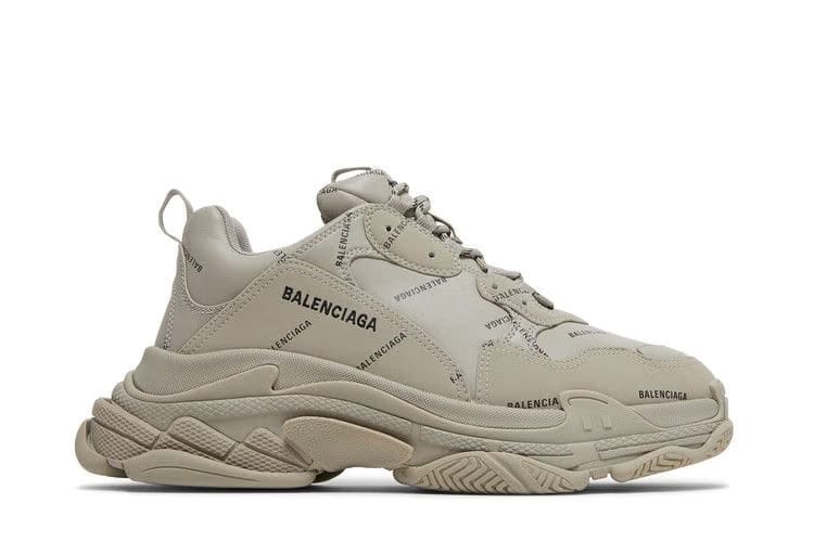 Balenciaga Triple S Sneaker Allover Logo - Beige