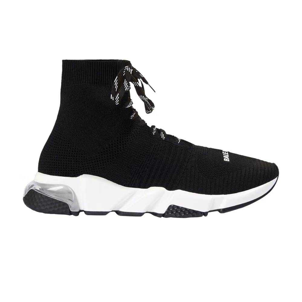 Balenciaga Speed Lace-Up Clear Sole Black White
