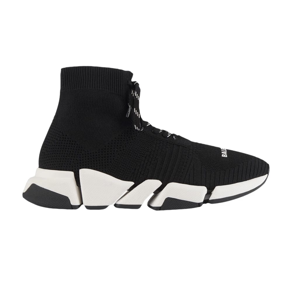 Balenciaga Speed 2 Lace Up Trainer Black White