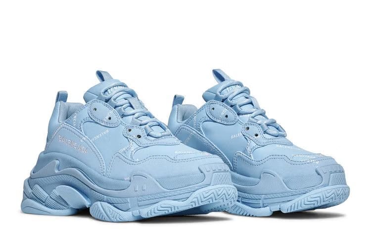 Balenciaga Wmns Triple S Sneaker 'Allover Logo - Light Blue'