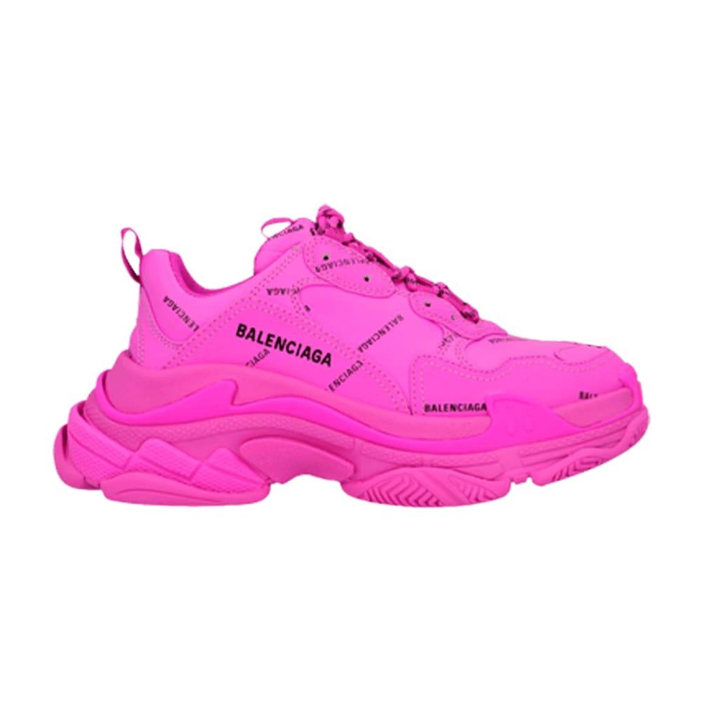 Balenciaga Wmns Triple S Sneaker 'All Over Logo - Fuchsia'