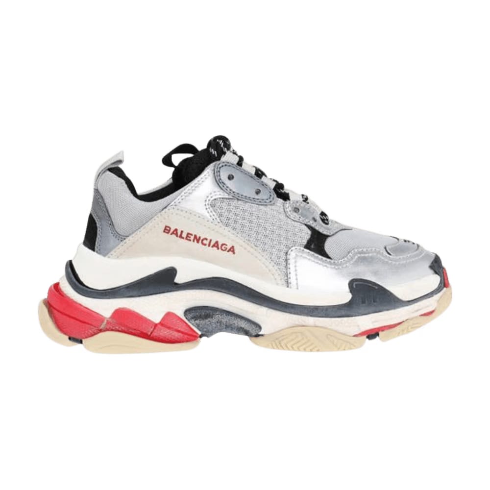 Balenciaga Wmns Triple S Sneaker 'Silver Black Red'