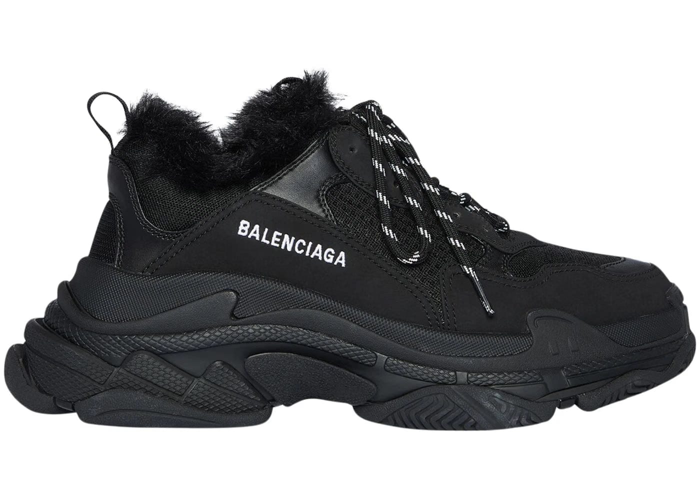 Balenciaga Wmns Triple S Sneaker 'Fake Fur - Black'
