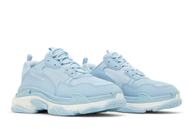 Balenciaga All Over Logo Triple S Blue Grey Black