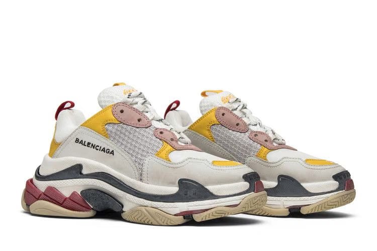 Balenciaga Wmns Triple S Trainer 'White Yellow' 2018