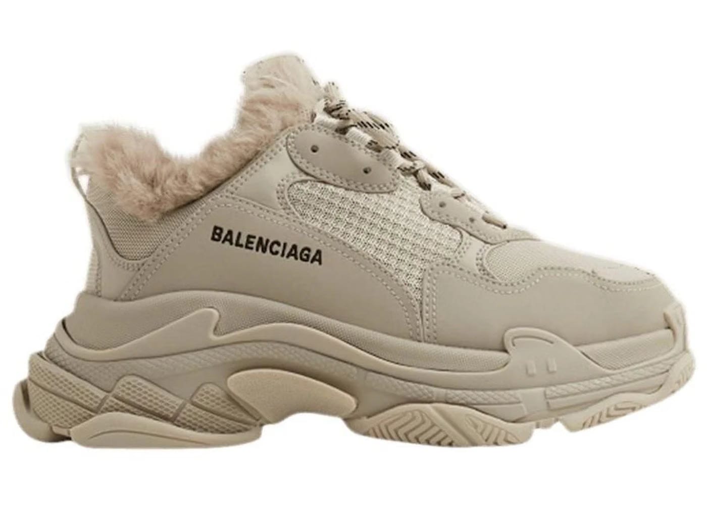Balenciaga Wmns Triple S Sneaker 'Fake Fur - Beige'