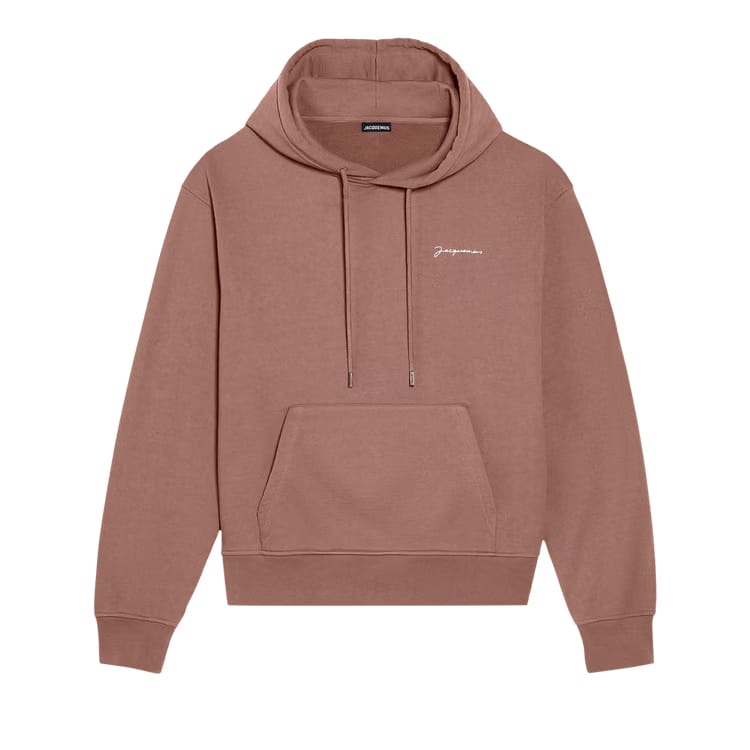 Jacquemus Embroidered Logo Hoodie Brown