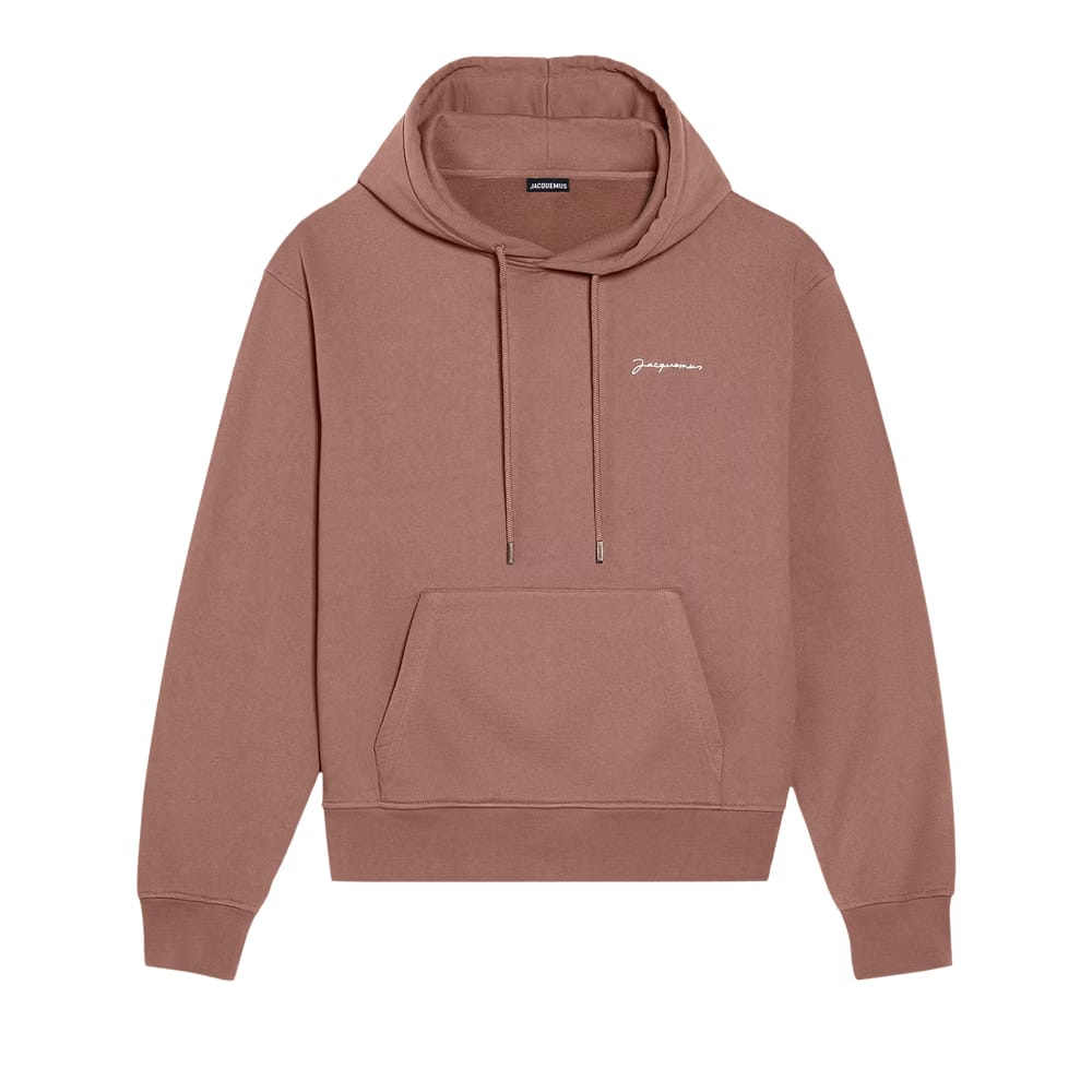 Jacquemus Embroidered Logo Hoodie Brown