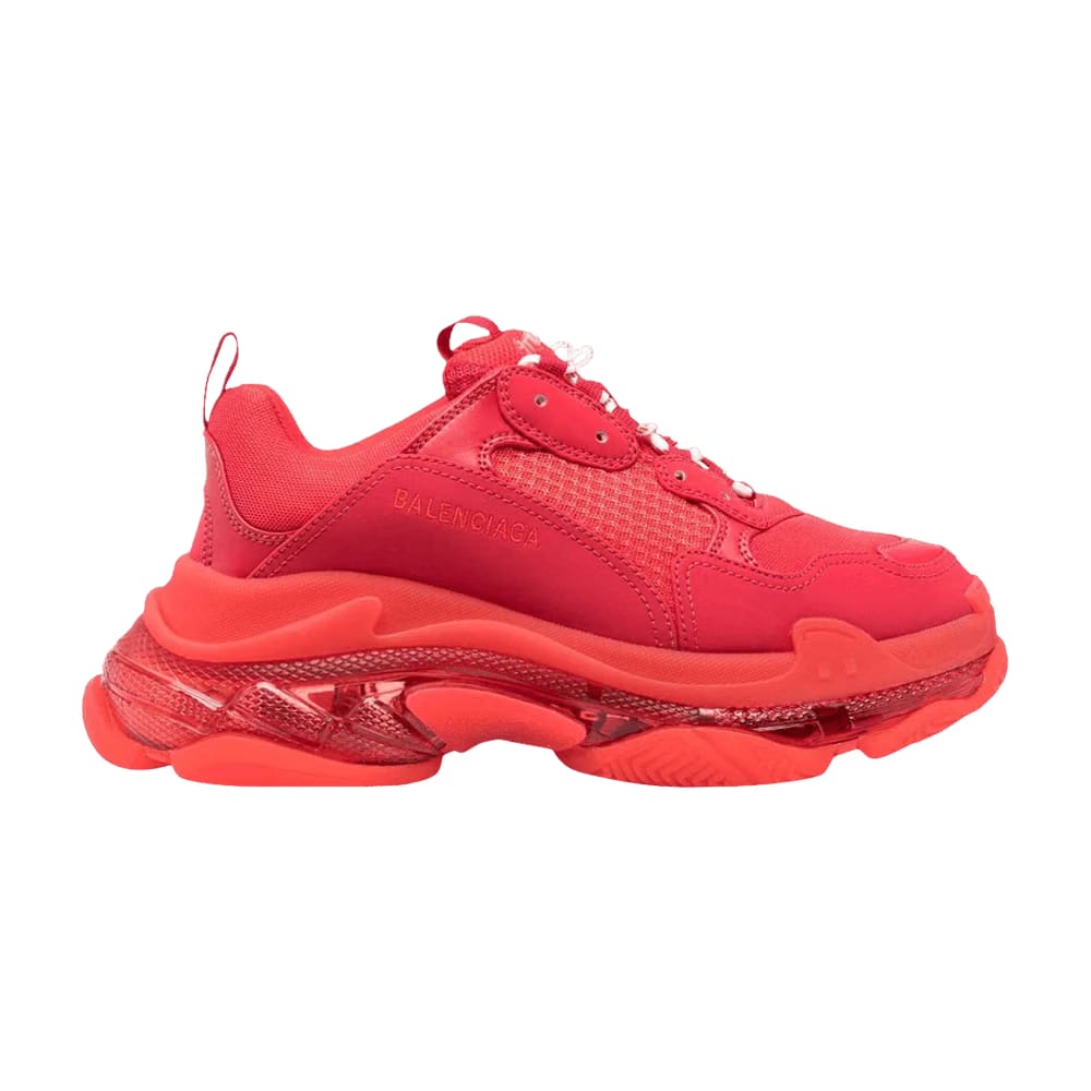 Balenciaga Triple S Sneaker Clear Sole - Red White Laces
