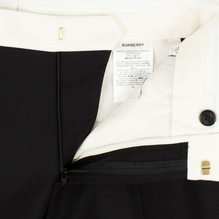 Burberry Tri-Tone Wool Tailored Pants Black