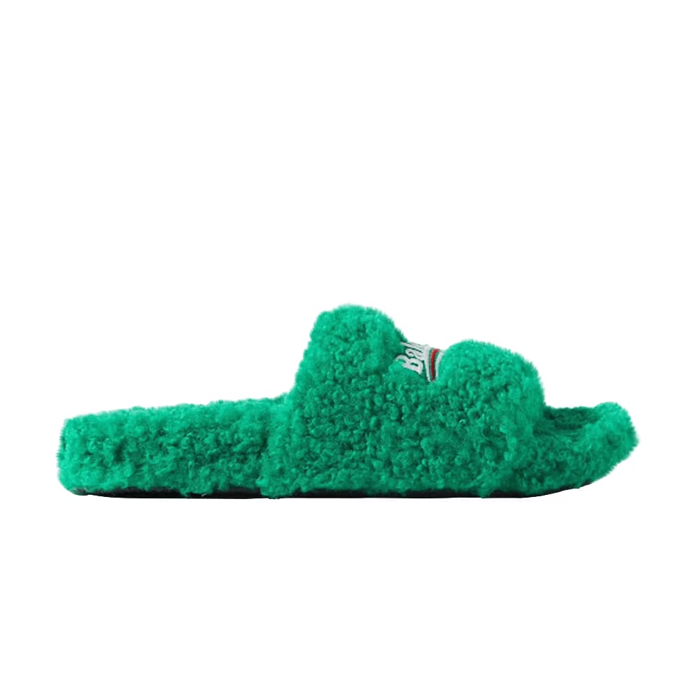 Balenciaga Wmns Furry Slides 'Green'