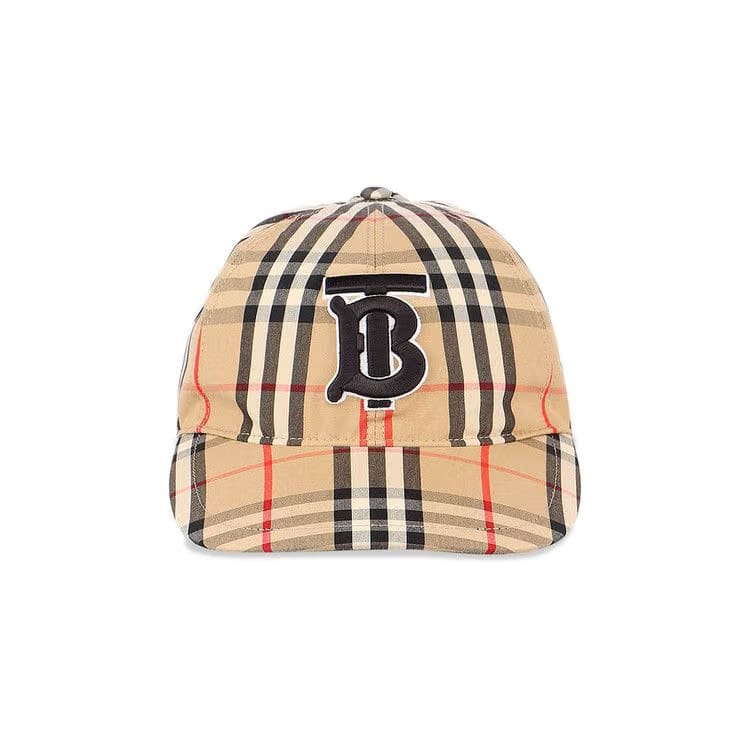 Burberry Monogram Motif Vintage Check Cotton Baseball Cap Archive Beige/Check
