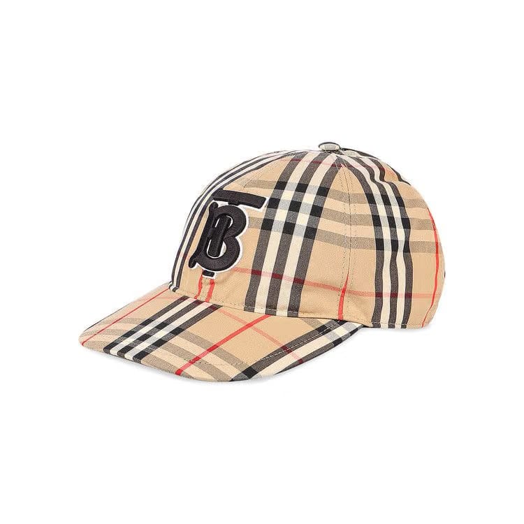Burberry Monogram Motif Vintage Check Cotton Baseball Cap Archive Beige/Check