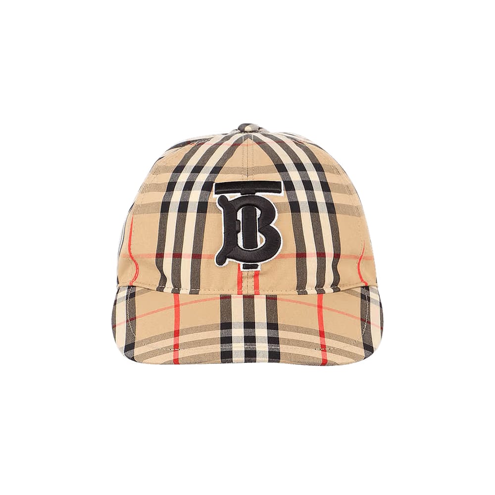 Burberry Monogram Motif Vintage Check Cotton Baseball Cap Archive Beige/Check