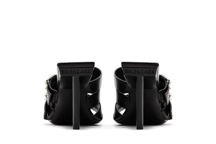 Balenciaga Wmns Buckle Strap Sandal 'Black Silver'