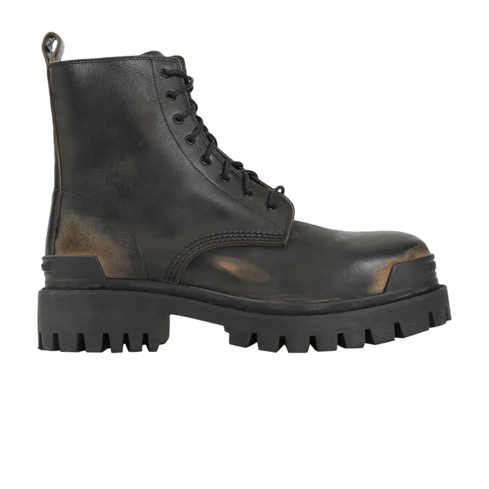 Balenciaga Strike Boot Worn-Out - Black Brown