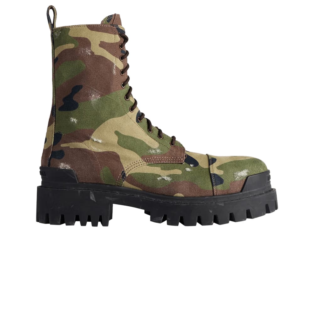 Balenciaga Strike 20mm Boot Dark Green Camo