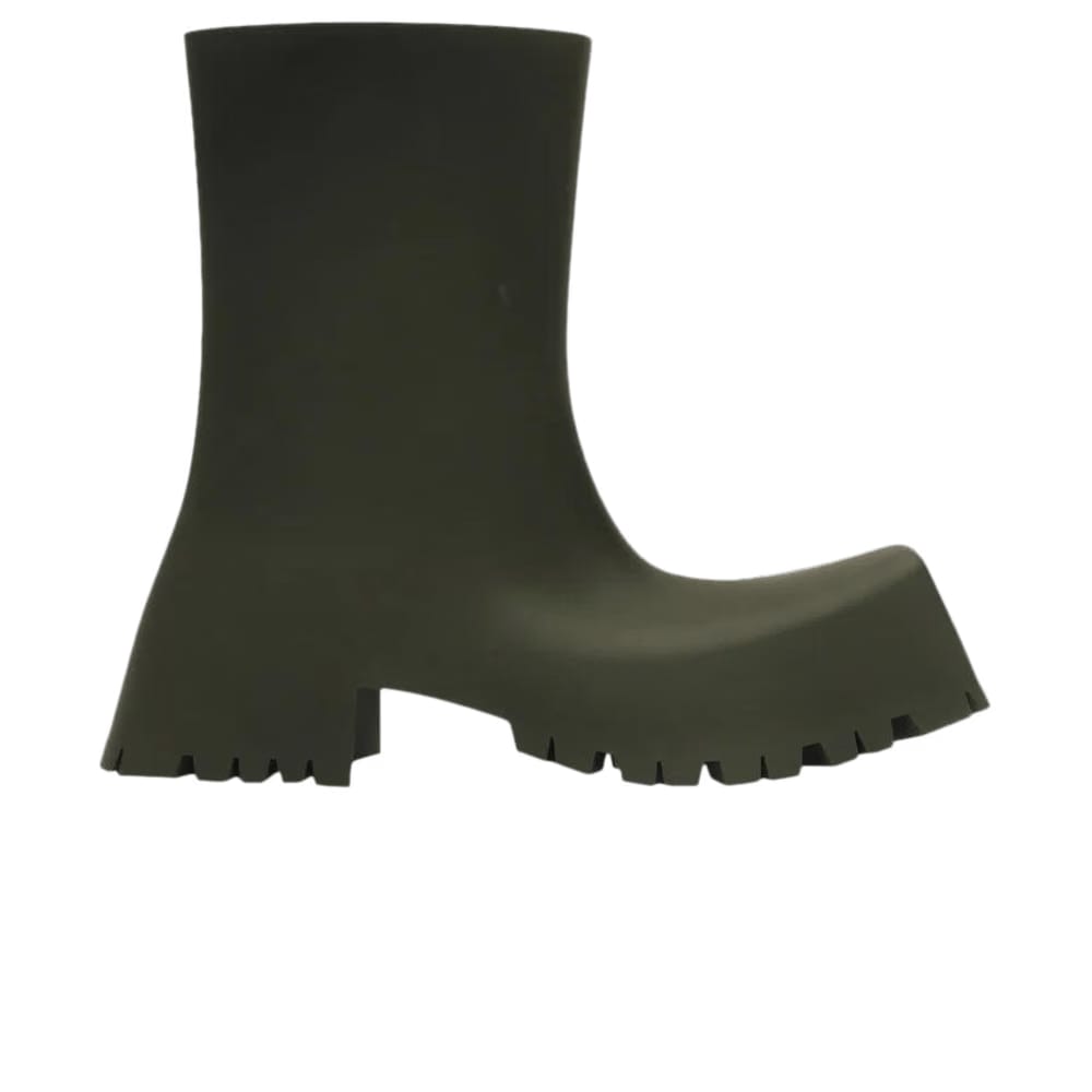 Balenciaga Trooper Rubber Boot Dark Green