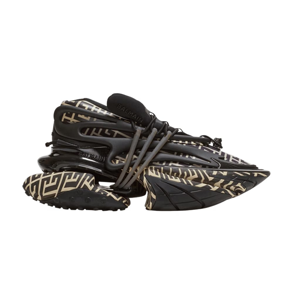 Balmain Unicorn Low Ivory Black Monogram