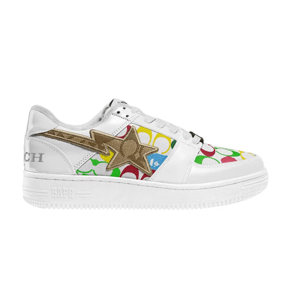 Coach x Bapesta Low White Multi Camo