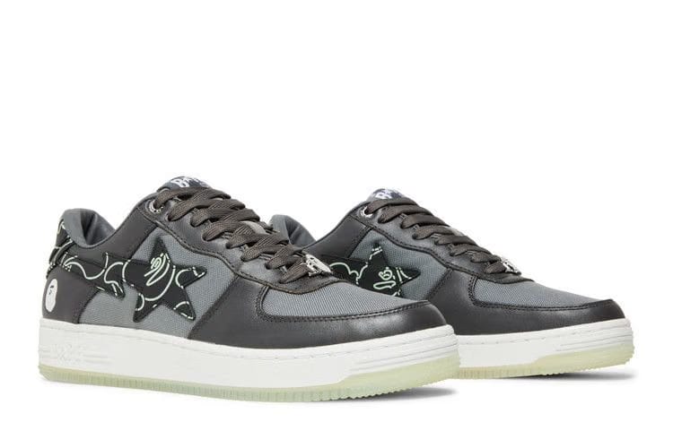 Bapesta Text Code Camo - Charcoal