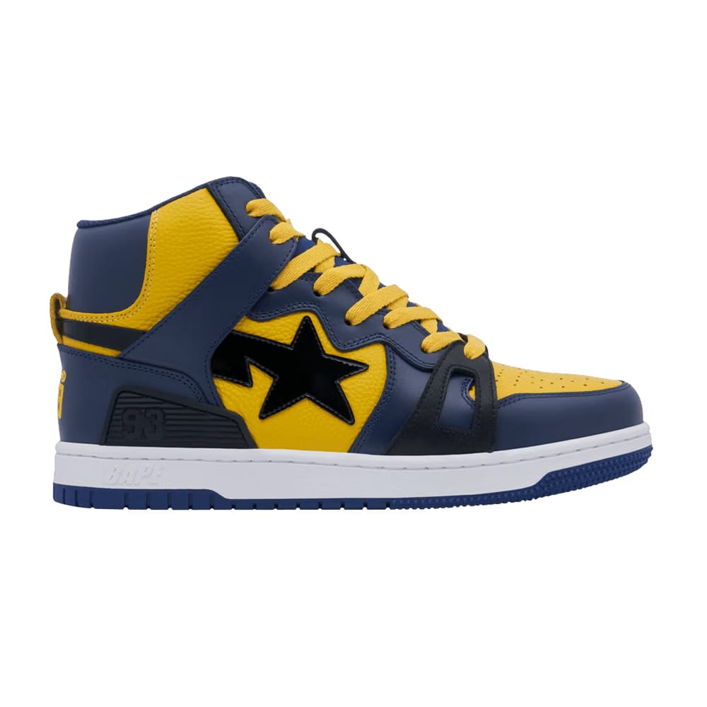 Bapesta 93 Hi Yellow Navy