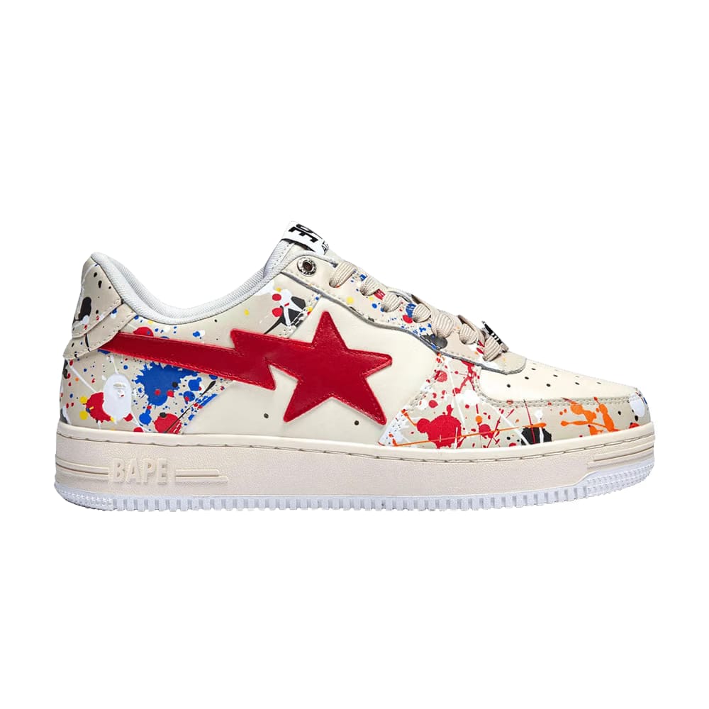 Bapesta Low Paint Splatter - Ivory