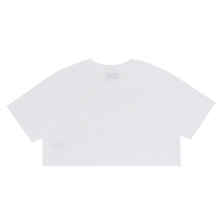 Lanvin Paris Embroidered Cropped T-Shirt Optic White