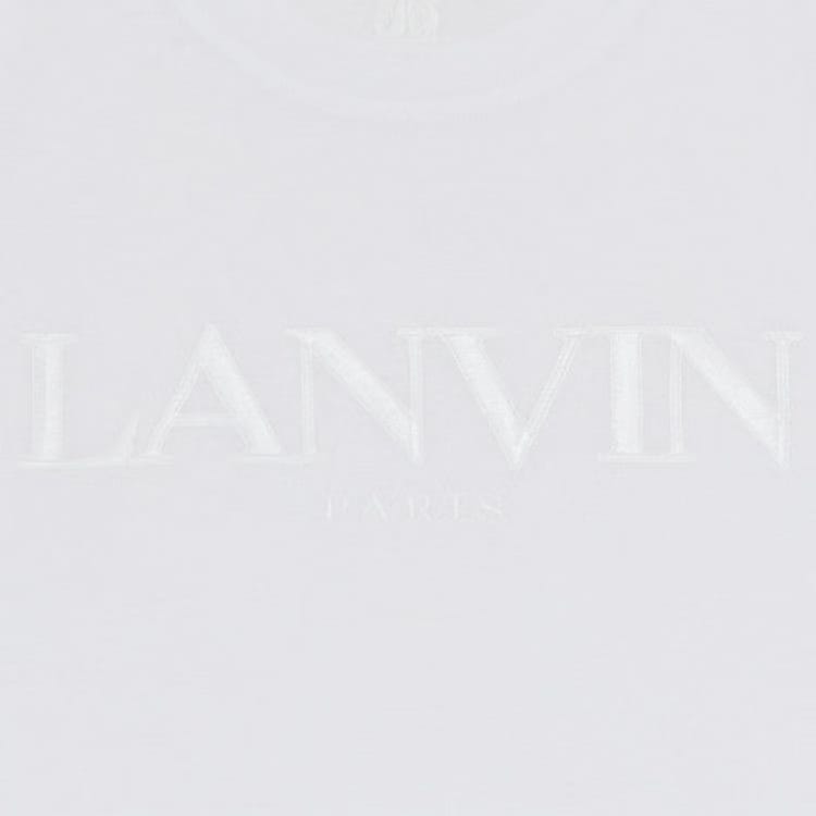 Lanvin Paris Embroidered Cropped T-Shirt Optic White