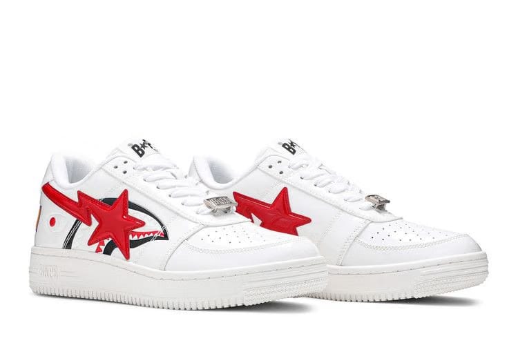 Bapesta Low White Shark Face