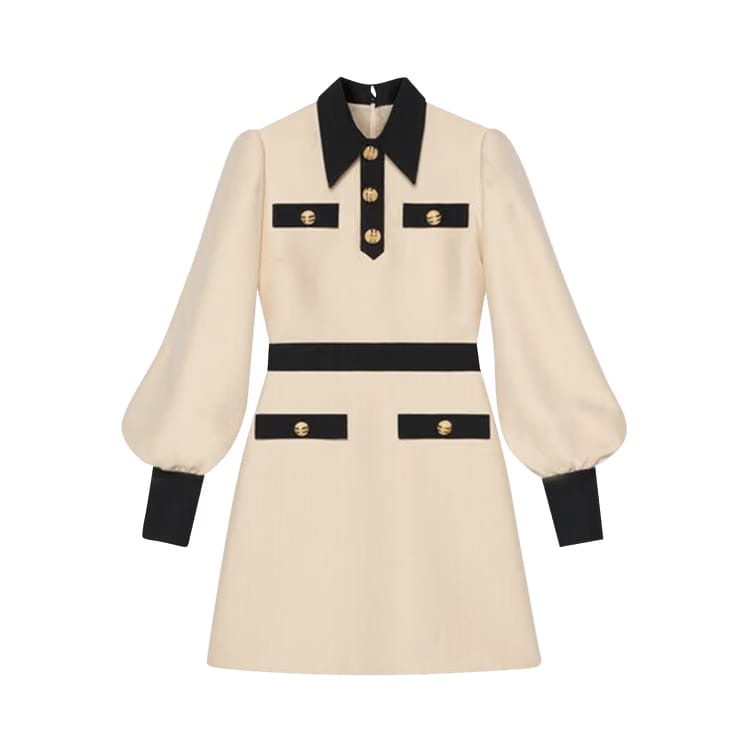 Gucci Cady Crepe Silk Dress White