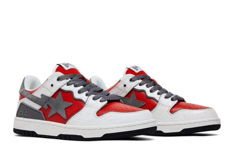 BAPE Sk8 Sta White Red
