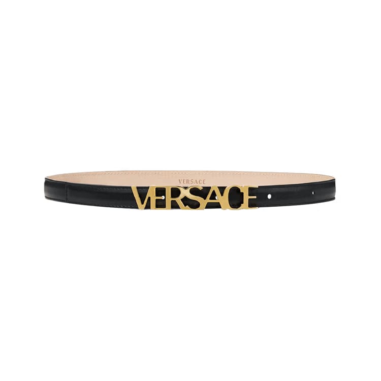 Versace Leather Belt Black/Versace Gold