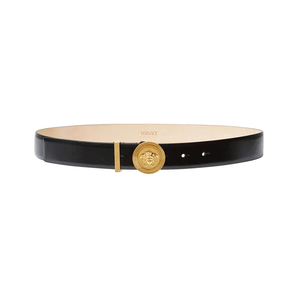 Versace Leather Belt Black/Versace Gold