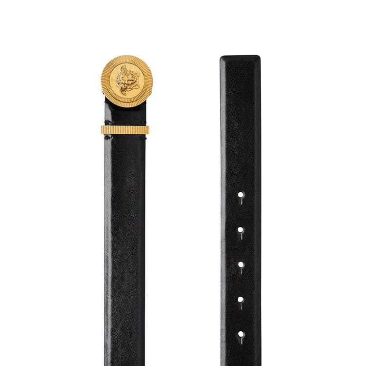 Versace Leather Belt Black/Versace Gold